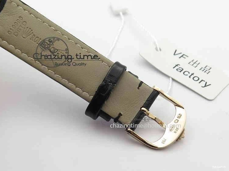 Black RG A3165 Dial Leather Date On Stick Best Edition Strap VF Cellini Markers Black 0708